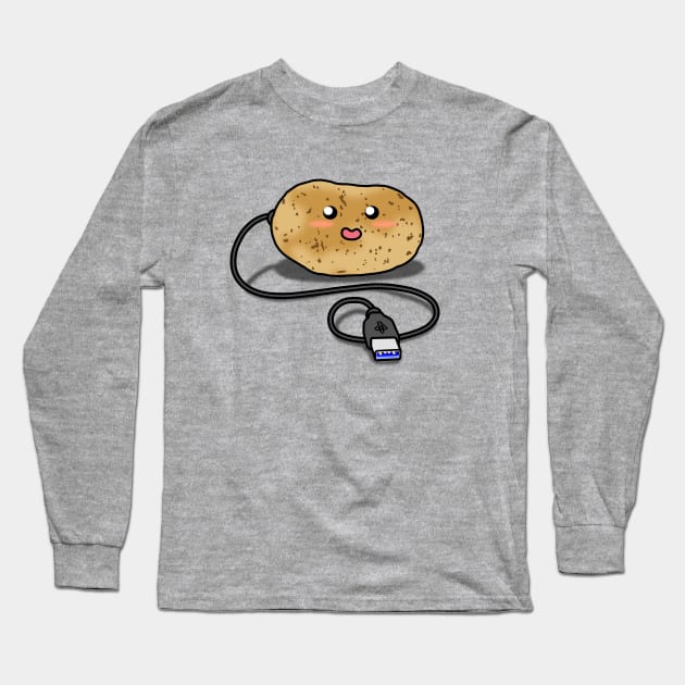 USB Potato Long Sleeve T-Shirt by CCDesign